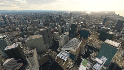SamScene3D Osaka City Wow - Microsoft Flight Simulator screenshot