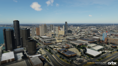 Landmarks Detroit City Pack - X-Plane 12 screenshot