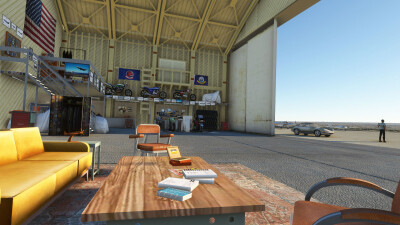 KIYK Inyokern Airport Maverick's Hangar - Microsoft Flight Simulator screenshot