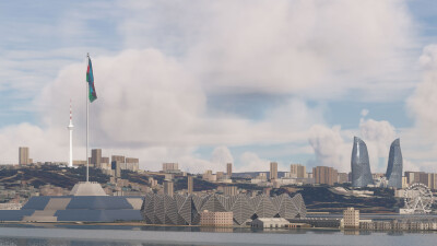 Azrsim Baku City Landmarks - Microsoft Flight Simulator screenshot