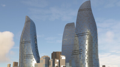 Azrsim Baku City Landmarks - Microsoft Flight Simulator screenshot