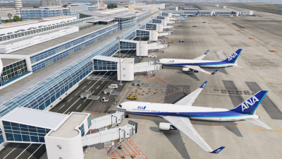 RJTT Tokyo Haneda Airport - X-Plane 12 screenshot