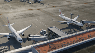 RJTT Tokyo Haneda Airport - X-Plane 12 screenshot
