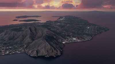 LGSR Santorini Airport & Island - Microsoft Flight Simulator screenshot
