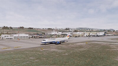 LGSR Santorini Airport & Island - Microsoft Flight Simulator screenshot