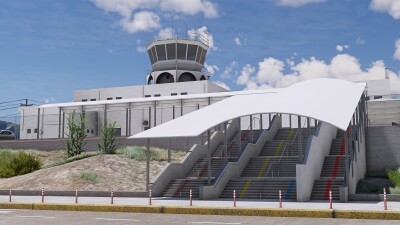 LGSR Santorini Airport & Island - Microsoft Flight Simulator 2024 screenshot