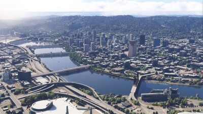 Dfflyer Direct Portland City - Microsoft Flight Simulator screenshot