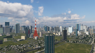 SamScene3D Tokyo City Skyline X-Plane 12 screenshot