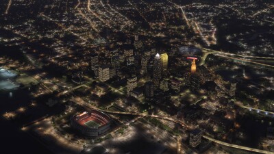Dfflyer Direct Cleveland Ohio City & Bridges - Microsoft Flight Simulator screenshot