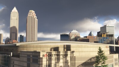 Dfflyer Direct Cleveland Ohio City & Bridges - Microsoft Flight Simulator screenshot