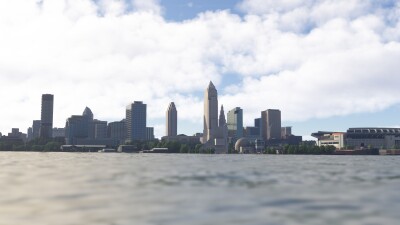 Dfflyer Direct Cleveland Ohio City & Bridges - Microsoft Flight Simulator screenshot
