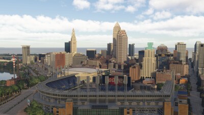 Dfflyer Direct Cleveland Ohio City & Bridges - Microsoft Flight Simulator screenshot