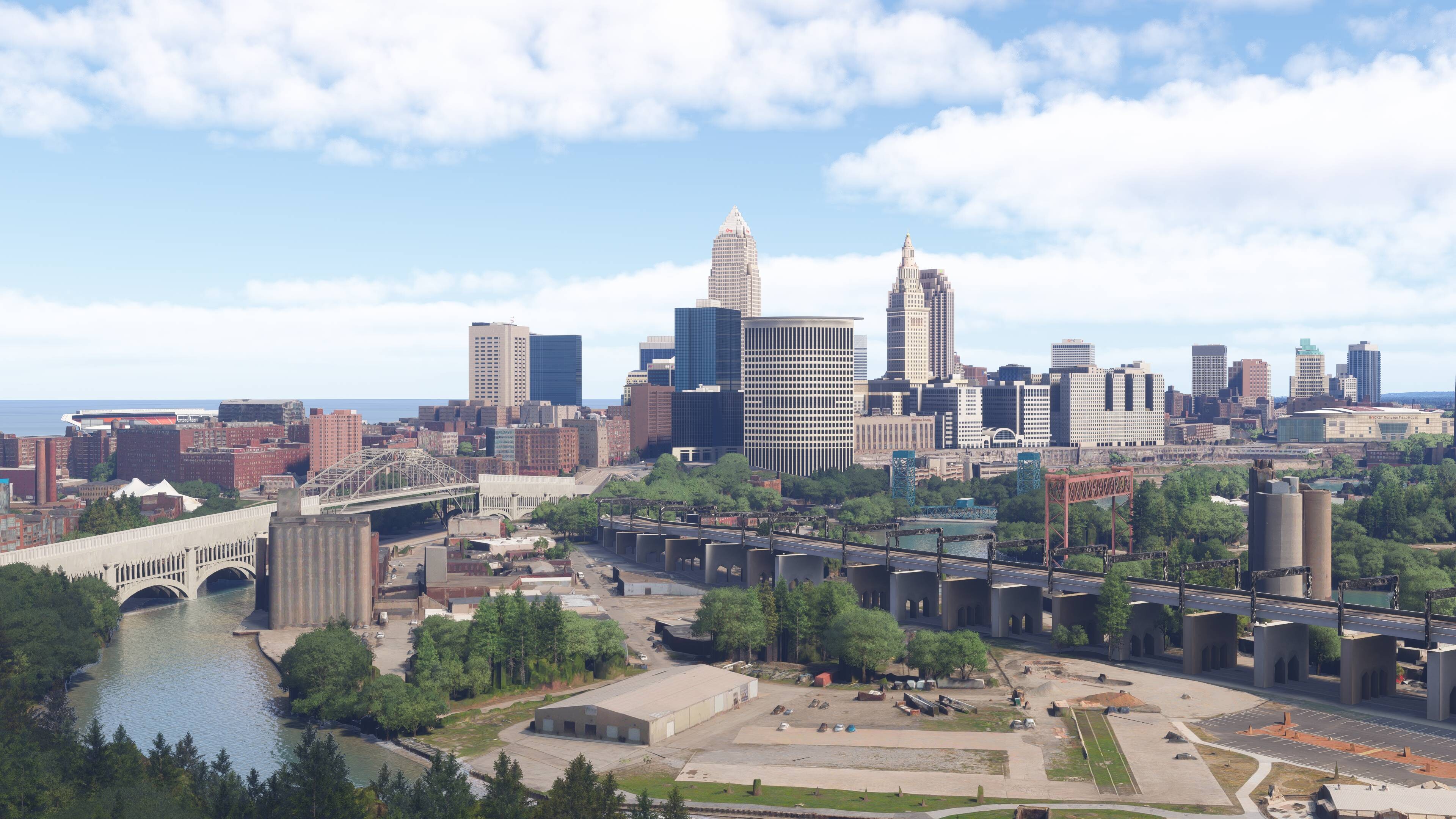 Dfflyer Direct Cleveland Ohio City &amp; Bridges - Microsoft Flight Simulator